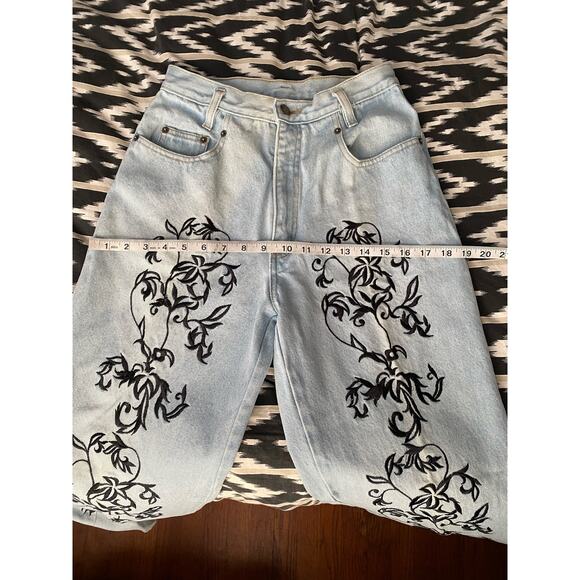Vintage Embroidered D’Mode Classix Straight Leg High Rise Denim Jeans Size 11/12 - Picture 5 of 11